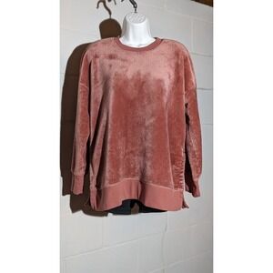 SO Velvet Plush Pullover Top Crewneck Long Sleeve Sweatshirt Casual Comfy Small